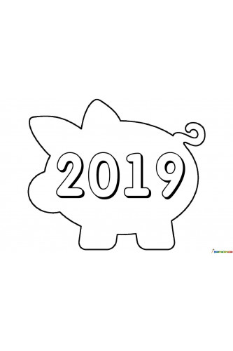 Силуэт свинки на Новый год 2019