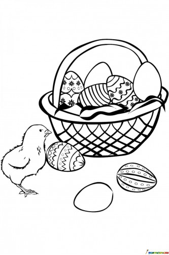 Корзинка с пасхальными яйцами