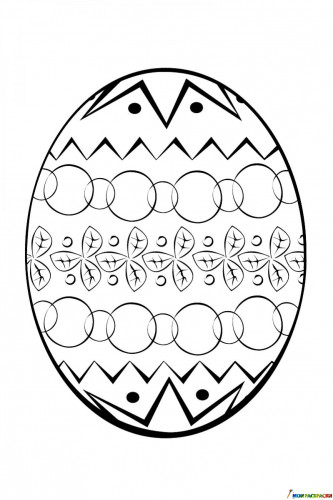 Раскраска Пасхальное яйцо с узорами