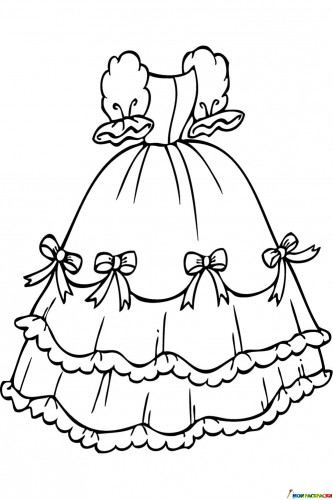 Раскраска Платье для бала