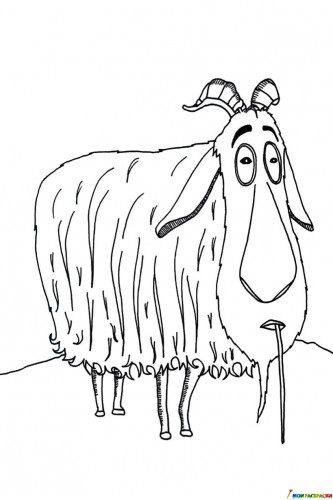 Раскраска Горный козёл из Смолфутов