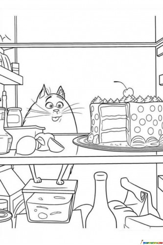 кошка Хлоя и тортик