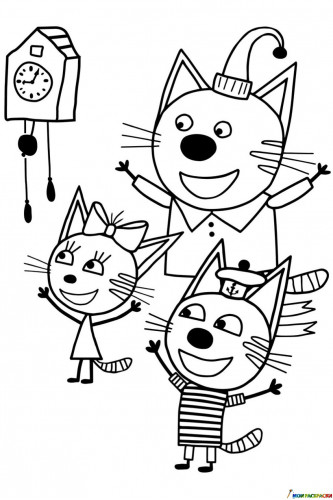 Раскраска Персонажи Три кота