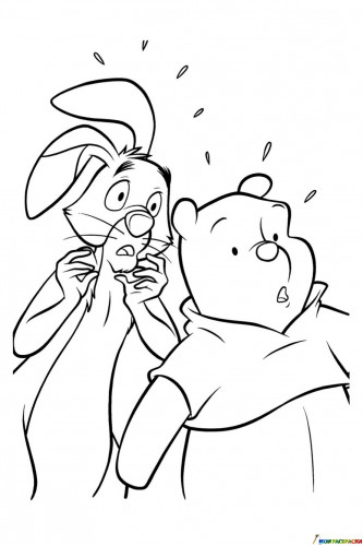 Испуганные Винни-Пух и Кролик