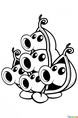 Стручок гороха с пятью головами из Зомби против растений